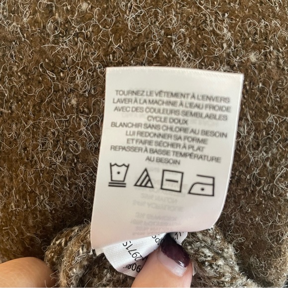 Natural Reflections Brown and Black Knit Sweater Hood Oversized Cozy Size Large - Picture 12 of 13